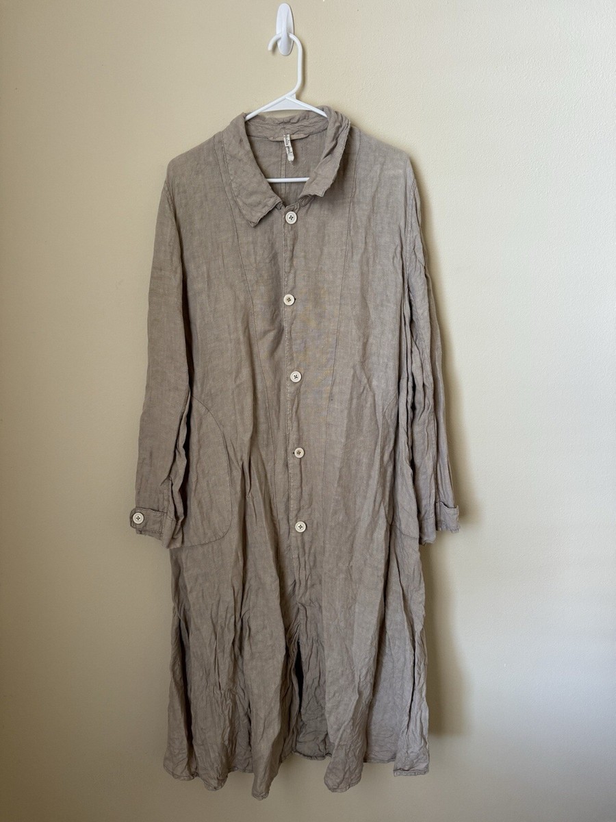 Magnolia Pearl Duster Coat Jacket Tan Linen One Size | eBay