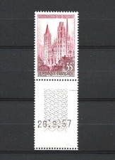 376-1- coin daté CATHEDRALE DE ROUEN  YT 1129 tirage du 26-09-1957 neuf **