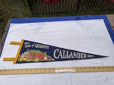 Vintage 1950's Felt Pennant Souvenir Callander Ontario Canada New Home of Quints