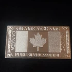 1970's Silver Mint 2020 20g .999 Fine Silver Maple Leaf Bar