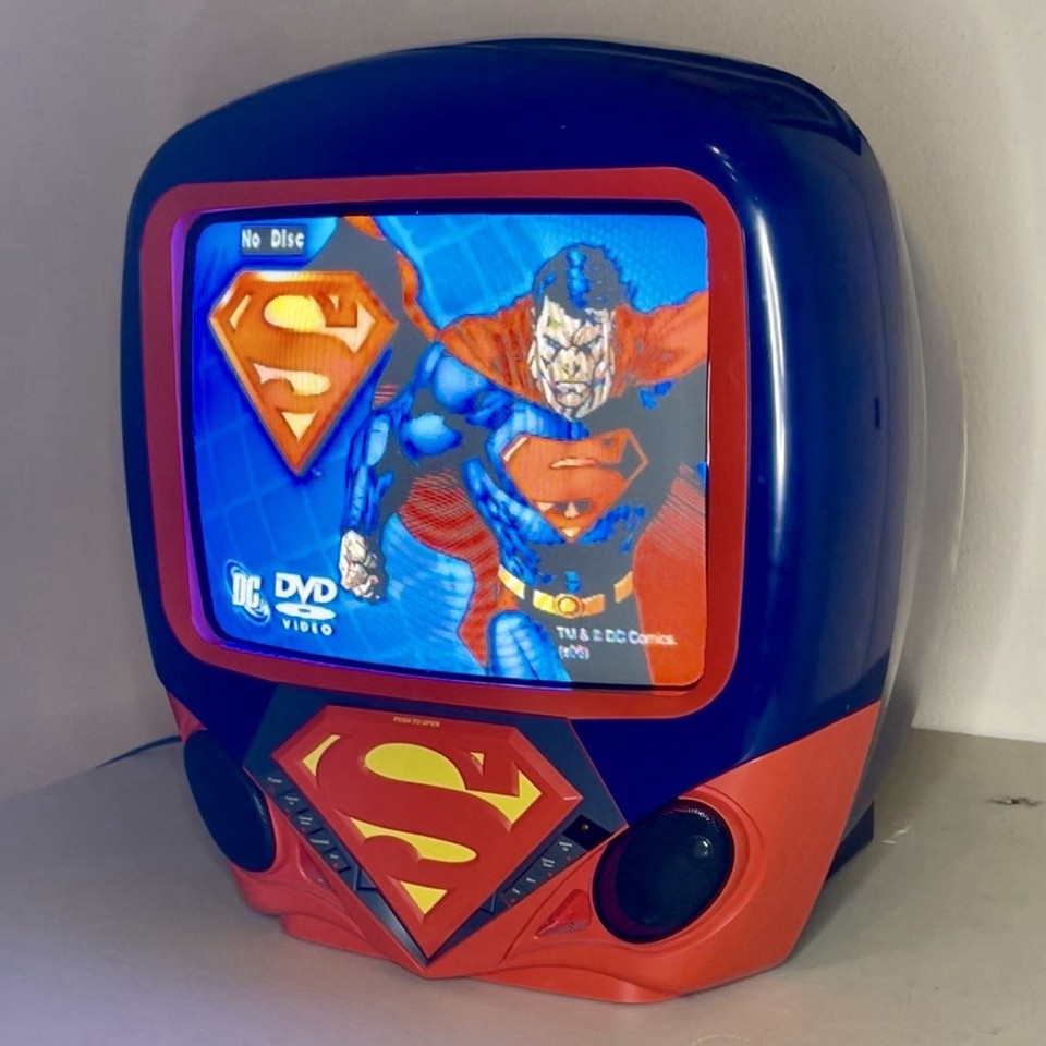 Superman DC Comics CRT TV DVD Combo Unit 13 Inch Retro 2006 Tested ...