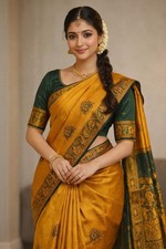 Beautiful Traditional Pallakku Silk Saree with Blouse Piece for Women