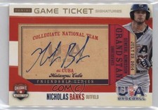 2014 USA Baseball Box Set Cuba Game Ticket Signatures 21/30 Nick Banks Auto 0jd0
