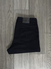 Vintage Yves Saint Laurent YSL Men's Pants Trousers Navy Blue Cotton Logo