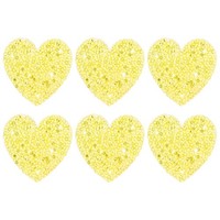 6Er-Pack Strass-Herz AufbüGler 5,5Cm Gelb FüR Diy Basteln
