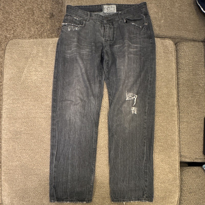 Jordan Craig Men's Gray Denim Straight Washed Jeans Regular Fit Size 32