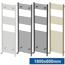 Image of Bathroom Flat Heated Towel Rail Radiator Chrome Black Brass Anthracite White
