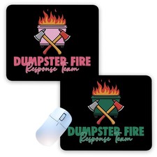2 PCS 8.3x10.2 Inch Funny Dumpster Fire NonSlip Mouse Pad Office Decor Gift
