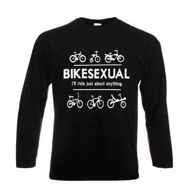 Bike Sex I Ride Just About Neuheit Grafik Herren Langarm Party T-Shirt Oberteil