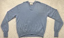 VTG 80s Lord Jeff Sweater Mens XL Blue V-Neck Knit Classic Preppy Made in USA