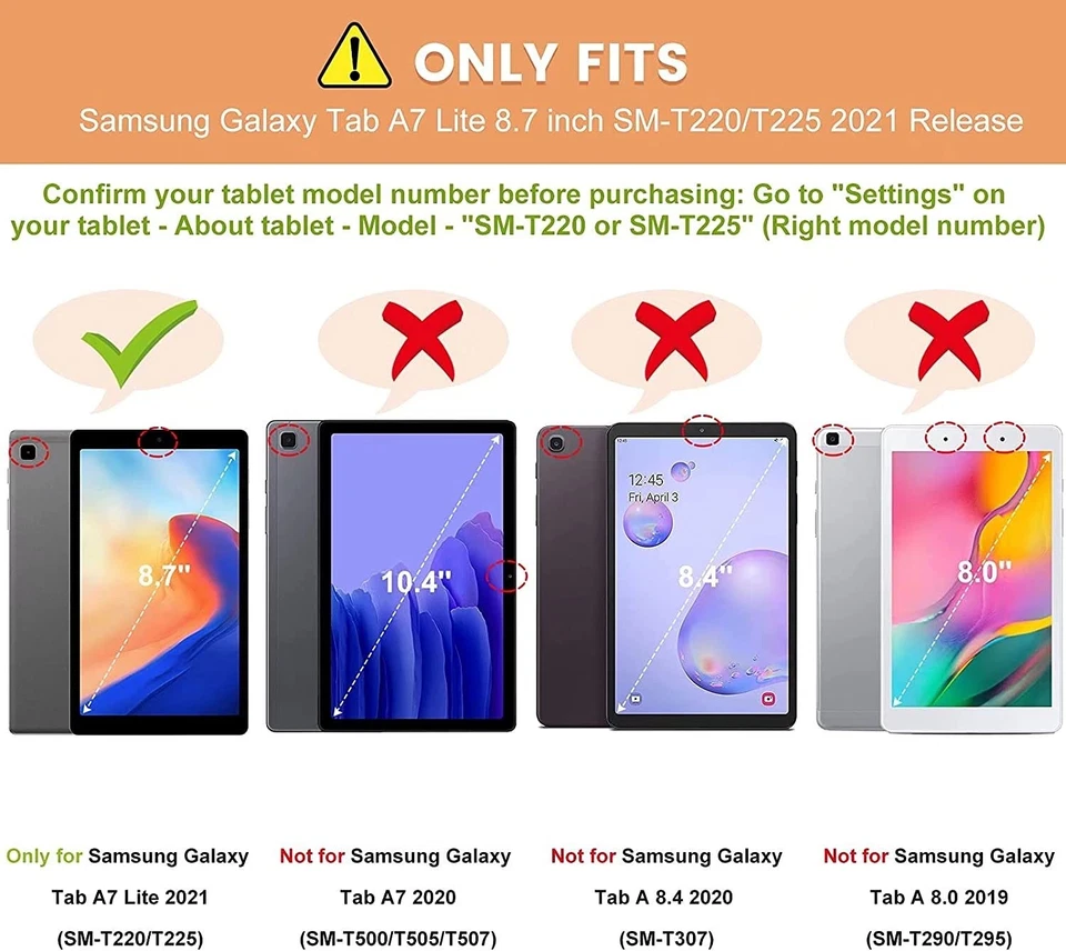 Case for Samsung Galaxy Tab A7 Lite 8.7 inch [ SM-T220/T225/T227 ] 2021 Model... - Image 2 of 4