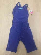 Arena Womens Powerskin Impulso Open Back Racing Swimsuit Size 28 Future Dusk