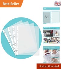 25 Pack of A4 Clear Plastic Pockets - Durable & Water Resistant File Protectors
