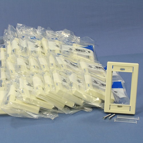 Leviton 41290-SMA Almond MOS Single-Gang Wallplate Module Frame Covers 25-Pack - Picture 3 of 6