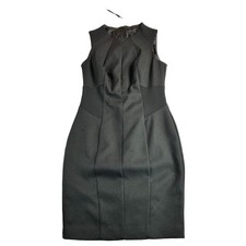 Happily Grey Women’s Black BodyCon Solid Knee Length Dress Zip Sleeveless Medium