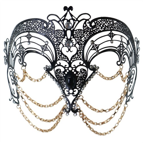 Rhinestone Metal Mask Decorative Venetian Metal Masquerade Mask for Party Props - Picture 12 of 16