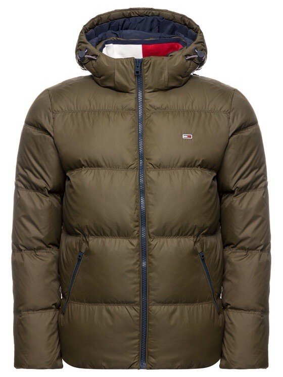 Tommy Hilfiger Jeans Puffer Down Quilted Winter Essential Jacket Khaki Green L