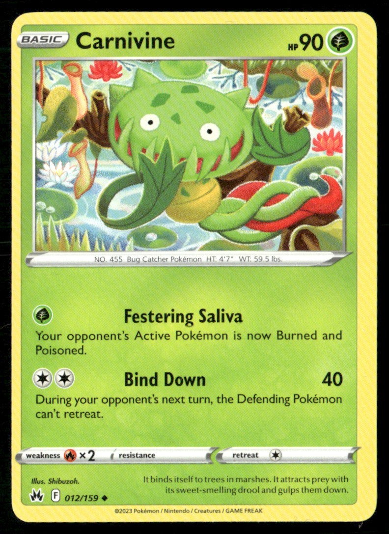 2023 Sword & Shield - Crown Zenith Carnivine Basic/Uncommon #12