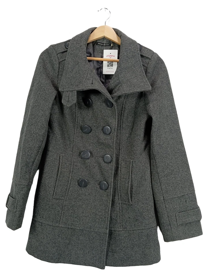 3 Suisses Collection Manteau Femme Gris Laine (EU 32, INT XXS) - Photo 1/3