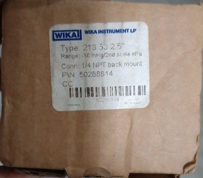 Wika Pressure Gauge- (Kpa/in.Hg) 213.53-2.5''  High Quality-Idnustrial Grade