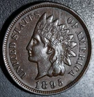 1895 INDIAN HEAD CENT - With LIBERTY & Near 4 DIAMONDS - Near AU UNC