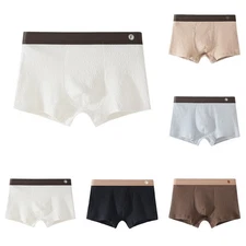 Men's Seamless Boxer Trunks Ice Silk Mesh Underwear Solid Colors Available