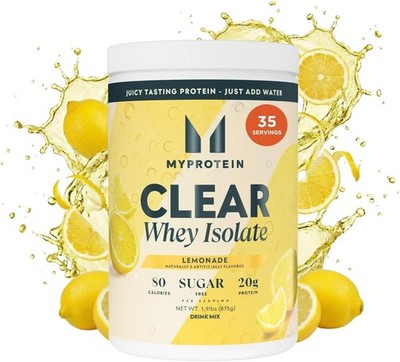 Myprotein Clear Whey Isolate Protein Powder, 35 Servings (1.9lbs) Lemonade, 20g 