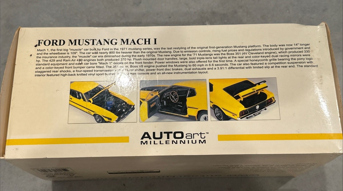 AUTOart MILLENNIUM FORD マスタングマッハ1 AUTOart Millennium, Ford Mustang Mach I, Yellow, 1:18 Scale