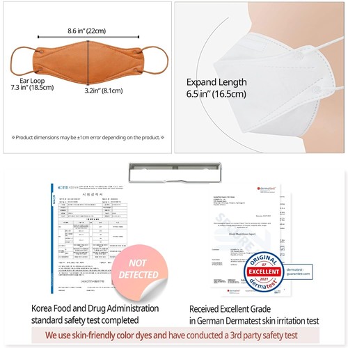 Stylish Multicolor KF94 Masks Individually Wrapped - Safe for Daily Use, 50-Pack - Picture 7 of 9