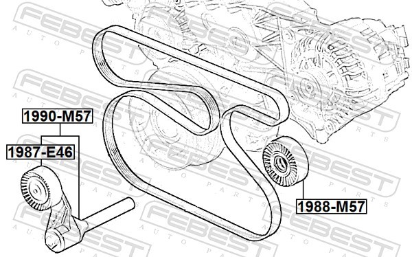 Fits FEBEST 1988-M57 PULLEY IDLER   ⭐UK Stock⭐