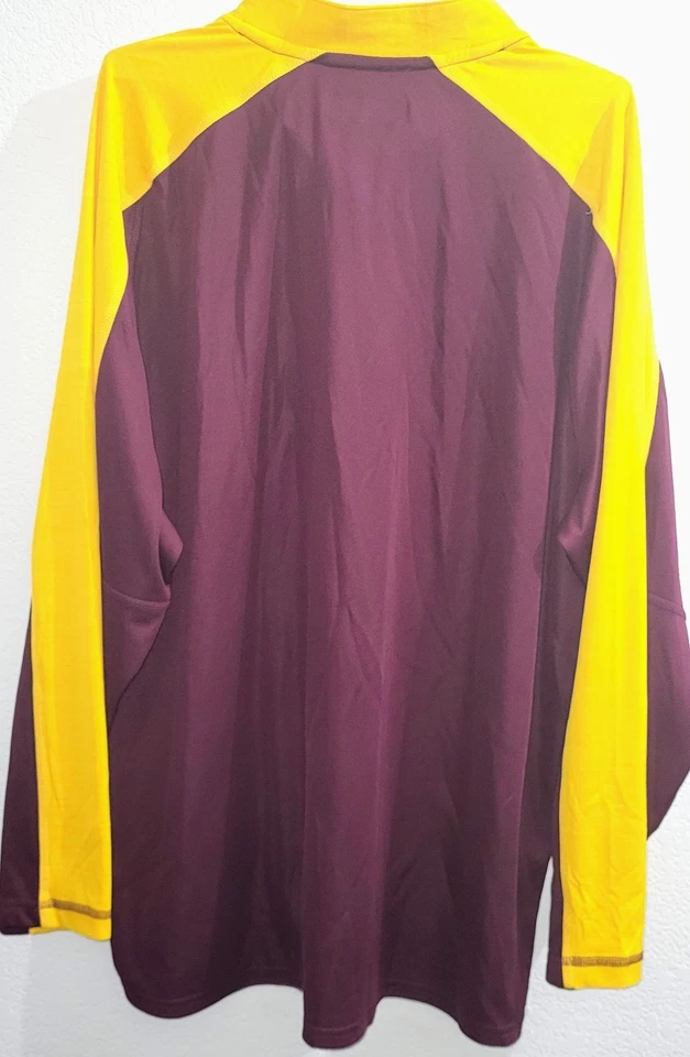 Adidas, Men-2XL, ASU 1/4 zip Pullover, Maroon & gold - image 2 of 4