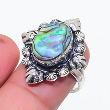 Abalone Shell Gemstone Handmade 925 Sterling Silver All Size Ring For Gift