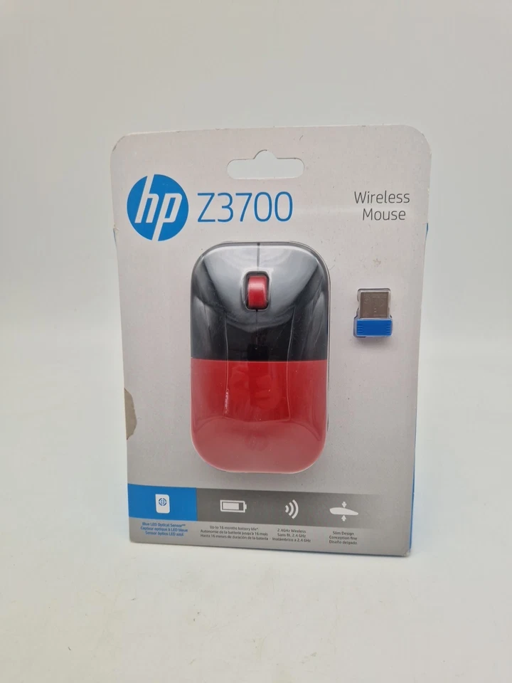 ⚡Original HP Z3700 Red Wireless Mouse RF USB Schwarz Rot neu OVP⚡ - Bild 3 von 4