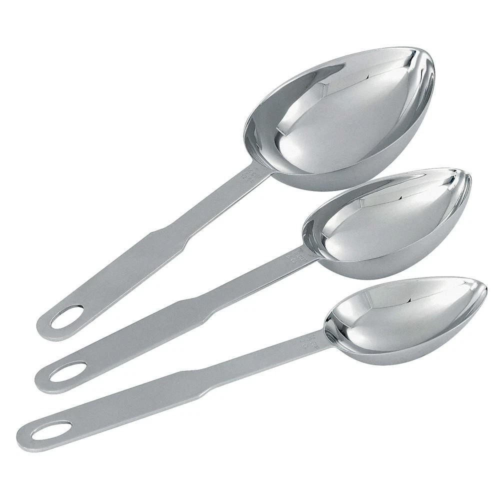 VOLLRATH 47054 Measuring Spoon Set of 4,Gray,SS 4NCL1