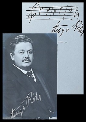 c1910 Hugo Röhr (1866-1937, Komponist) Portrait-Karte mit eigenhändiger Signatur