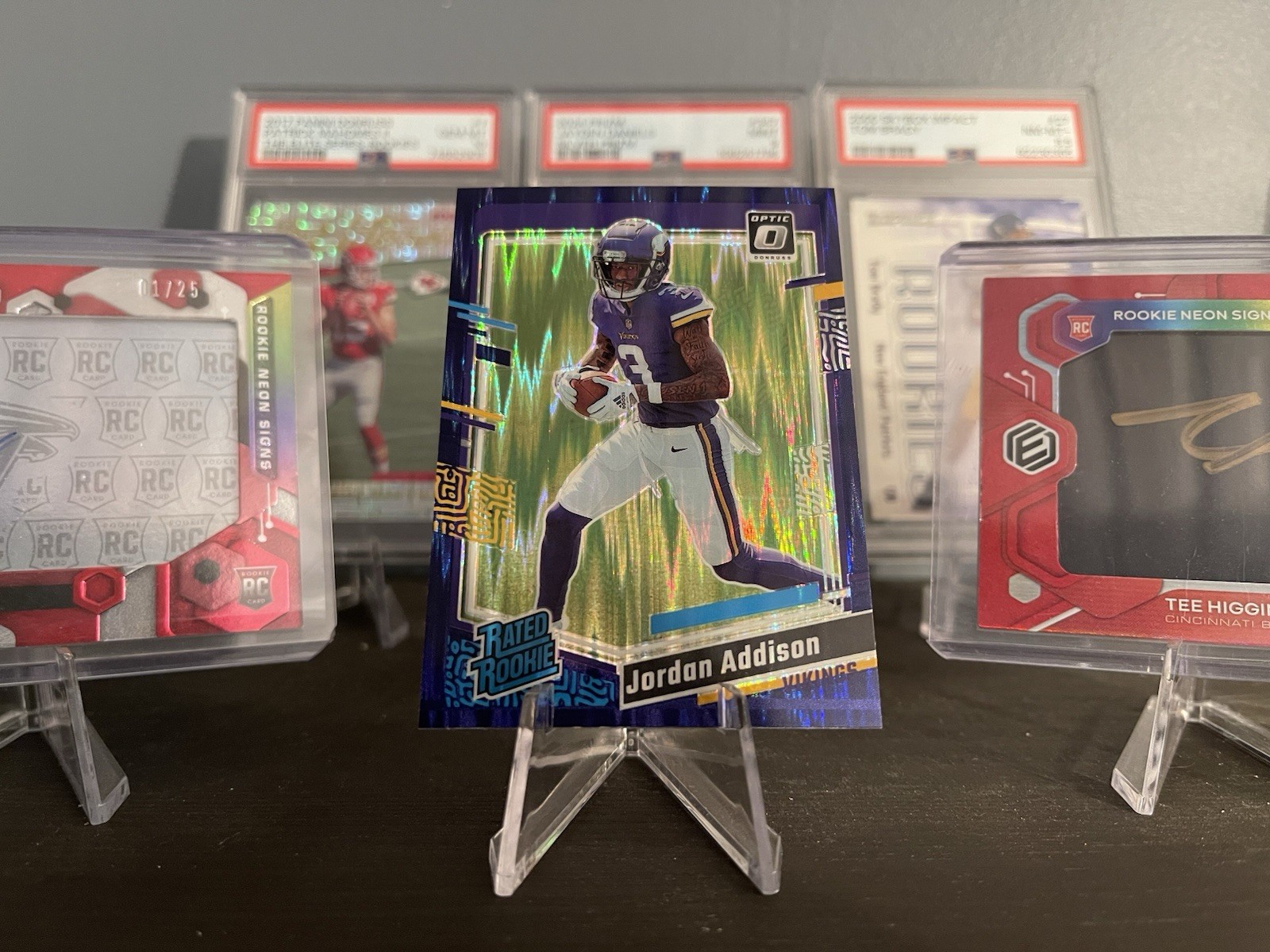 2023 Panini Donruss Optic Jordan Addison #271 Purple Shock Prizm (RC)