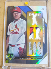 2016 Carlos Martinez Topps Triple Threads Triple Jersey/Patch 1/3 MINT 🔥🔥🔥