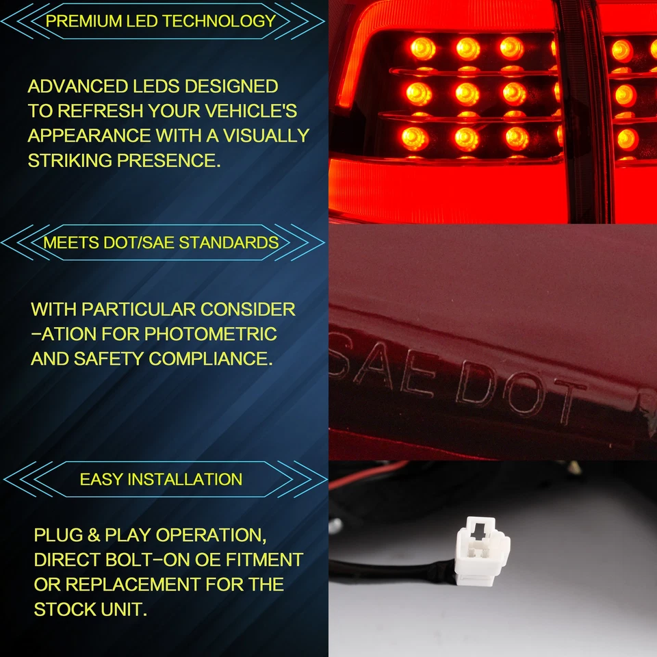 Luces traseras LED VLAND para TOYOTA LAND CRUISER 2008-2015 freno retroceso luces traseras Foto 3 de 4
