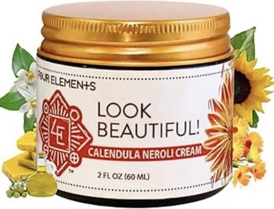 Four Elements 4E Calendula Neroli Cream 2 Oz | Organic Face Moisturizing Cream 