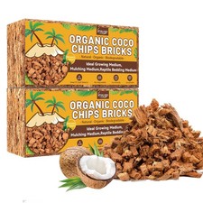 2 Pack Coco Coir Chips for Plants- 2.2 LB 100 Organic Coconut Chips Brick Po...