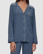 Eberjey Women's Blue Gisele Long Sleeve Pajama Top Sleepwear Size: M