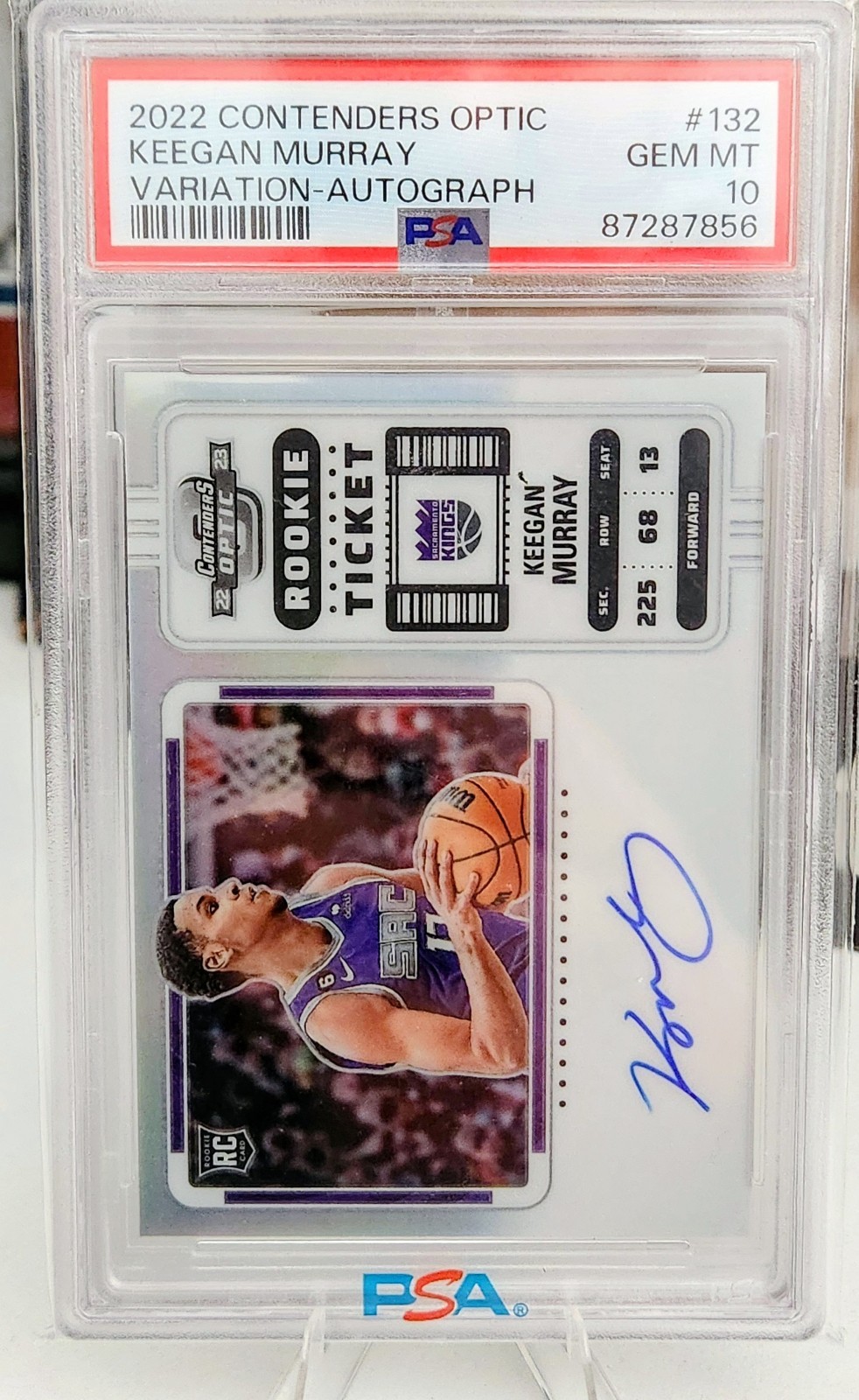 2022 Contenders Optic Keegan Murray Rookie Ticket Variation Auto - PSA 10 - #132