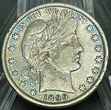 1899 Barber Half Dollar - Nice Looking in VF/XF Condition - Silver