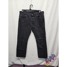 Levi's 501 Men's Black Straight Leg Button Fly Denim Jeans Size 36x29