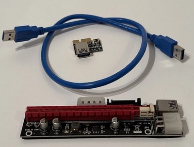 PCI-E 1x to 16x Powered USB3.0 GPU Riser Extender Adapter Card