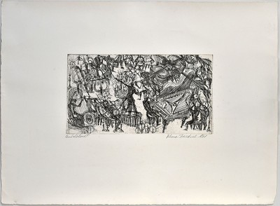 Friedrich, Hilmar: Cembalokonzert. [1962]. Signierte Original-Radierung.