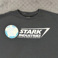 Stark Industries Shirt Marvel Iron Man Black Short Sleeve Men Large