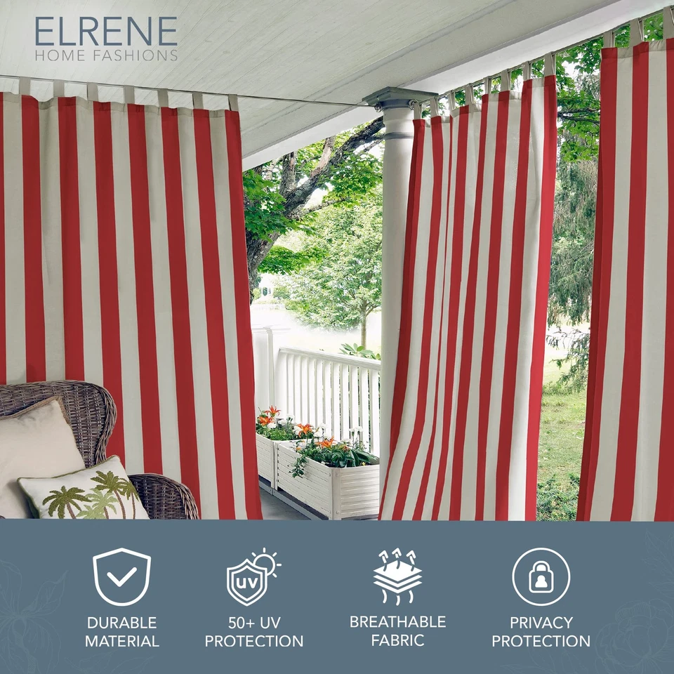 Home Fashions Highland Stripe Indoor/Outdoor Curtain Panel, 50 inches X 108 i... - Image 2 of 4