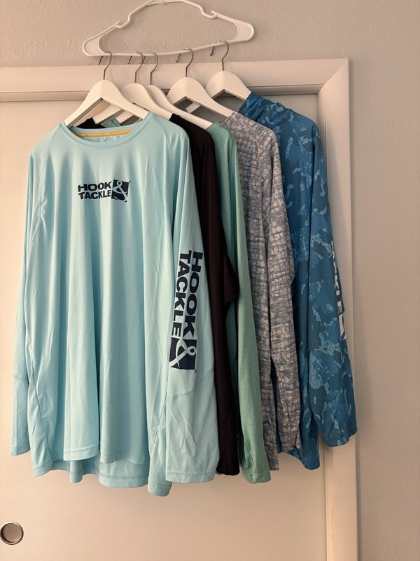 Lot Of 5 Hook And Tackle Fishing Shirts, All Size 2XL