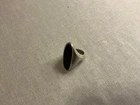 Vintage Sterling Silver ring with Contour Flat Black Onyx gemstone